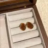 Pendientes Retro Marrones Maillard Populares para Mujer, Estilo Hong Kong, Lujo Accesible, Pendientes de Gama Alta, Pendientes del Mismo Estilo que las Celebridades de Internet
