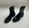 Botines Chuyuji de Suela Gruesa con Punta Redonda, Estilo Británico Delgado para Mujer, que Aumentan la Altura, Tacón Grueso Sencillo, con Cremallera Trasera