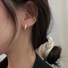 Aretes de una palabra para mujer, Aretes de aguja de plata, Aretes sencillos de estilo frío para mujer, Aretes pequeños, Nueva tendencia 2025