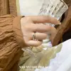 Anel de Floco de Neve com Design de Nicho de Alta Qualidade, Luxo Leve, Estilo Minimalista de Alta Qualidade, Anel para Dedo Indicador, Anéis de Casal Abertos