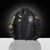 Chaqueta de Vuelo Bordada para Hombre, Chaqueta de Béisbol Moderna para Primavera y Otoño, Chaqueta de Aviador, Chaqueta Casual Holgada para Hombre