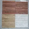 Tijolo Mosaico Curvo de Pedra Travertino Bege Natural Personalizado Azulejos de Parede para Padaria Loja de Roupas Pousada