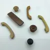 Manija de Madera Maciza de Doble Agujero para Cajón Manija de Champiñón Mueble Armario Puerta de Armario Manija Pequeña Niños Redonda Manija de Haya
