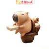 Capibara Inodoro Madera Maciza Tallado Magnético Lindo Creativo Juguete de Madera Haya iPad Decoración del Hogar