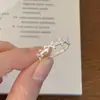 Anillo Abierto con Lazo Estilo Coreano Nuevo para Mujer Anillo de Dedo Simple para Combinar Anillo de Alto Grado Estilo Frío Ins