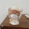 Touca de bebê com laço Chapéu de lã do Mickey para bebês e crianças pequenas Chapéu de tricô outono e inverno Proteção para as orelhas Touca de cabeça moderna