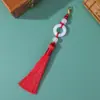 Colgante de abanico estilo antiguo nuevo de BoTing con cierre de langosta y borlas, hebilla de paz de doble cuenta, accesorio DIY para disfraces