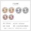 Prata S925 Japonês e Coreano Topázio Diamante Configurações de Brinco Acessórios Ouro 18K Pedra Preciosa Redonda Brinco Materiais DIY