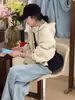 Chaqueta casual y sencilla para mujer, nuevo modelo de otoño 2026, con dobladillo de cordón, elegante y rejuvenecedora, top con capucha versátil