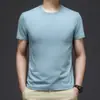 2023 Verão novo fino de algodão de cor sólida camiseta masculina de manga curta camiseta de manga sólida masculina coreana camisa de fundo