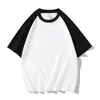 Camiseta de Manga Corta de Algodón Puro 260g Marca de Moda Primavera y Verano para Hombres y Mujeres, Camiseta Básica de Bloques de Color Mismo Estilo para Ropa Deportiva y de Ocio