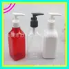 Botella cuadrada con bomba de clip transparente 250ml bomba de pico de pato blanca botella cuadrada botella dispensadora de desinfectante de manos botella dispensadora de champú