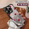 Pulsera de Cereza con Lazo Adecuada para Funda de Teléfono Móvil Apple 17Promax Iphone15 Electrochapado 16 Anticaída 14 Silicona