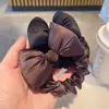 Elástico de Cabelo para Coque Estilo Ballet em Cetim Sedoso com Laço, Acessório de Cabelo Doce de Menina Coreana Preenchido com Algodão Corda para Coque