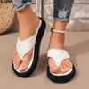 Nuevas Chanclas de Tanga de Comercio Exterior Talla Grande de Verano 2026 para Mujer, Calzado para Exteriores, Punta Redonda, Suela Gruesa, Muestran Temperamento, Chanclas para Mujer