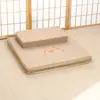 Cojín de bordado de lino con loto cojín tapete de meditación futón tapete para arrodillarse meditación meditación estática tapete de adoración a Buda para el hogar