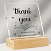 Adornos Artesanales de Escritorio, Adornos de Escritorio Acrílicos Transfronterizos con Base de Madera, Forma Cuadrada, Populares y Disponibles en Varios Estilos