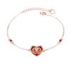 Pulseira Original Coração de Rosa em Prata Esterlina s925 Feminina Versátil Design de Nicho Temperamento Joia Retrô Textura Popular