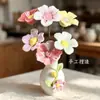 Flores de Cerâmica Jingdezhen Alta Temperatura Feitas à Mão Flores de Simulação Flores Preservadas Ornamentos Decorativos Vasos Buquês Presentes de Dia das Mães