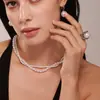 Collar de Cuentas Selección Duoduo de Arroz Diseño de Nicho Cadena para el Cuello de Cuentas Pendientes Anillo Fabricantes Mayorista Joyería de Acero de Titanio
