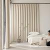 Cortinas Crema Seda y Lino Blackout Total Patrón Oscuro Textura Algodón y Lino Dormitorio Sala de Estar Balcón Tela para Cortinas de Alta Gama