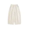 Wulibu Yi Pantalones de Moda Ajustados con Lunares Personalizados para Niñas Otoño Pantalones Casuales Sueltos Amigables con la Piel para Niños