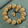 Pulsera de Material Antiguo de Ciprés de Acantilado Taihang Estilo Étnico Pulsera de Madera Juguete Escultura en Madera Cuentas Budistas Pulsera de Cuentas de Oración Wenwan Mayoreo