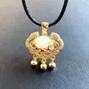 Pingente de cadeado Ruyi de jade branco Hetian Jingyao Sino pequeno pingente fofo de clavícula colar estilo casal bebê