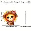 Pingente Criativo Novo Gato Flor Fofo Transfronteiriço Acrílico Plano Decoração de Interior de Carro Espelho Retrovisor Ornamento Pendurado