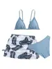 2024 Novo Maiô Infantil Dividido Europeu e Americano Bikini Feminino de Três Peças Maiô de Rede Bikini Infantil Feminino