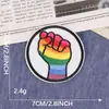 Etiqueta de tela bordada por computadora Li Xin al por mayor cara sonriente arcoíris amor accesorios para ropa Zhang Zi parche pegatinas de tela