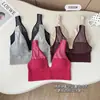 Sutiã sem costura com blocos de cor, decote V, costas bonitas, bojo fixo para mulheres, sexy push-up com alças largas, estilo top regata, sutiã wrap em U para mulheres