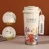 ¡Wow, Taza Aislada Personalizada 316 de Lirio del Valle para Mujeres, Alto Valor Estético, Taza de Café para Coche, Taza de Agua con Popote de Acero Inoxidable