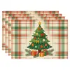 Jogos Americanos de Natal Boneco de Neve Árvore de Natal Jogos Americanos Decoração de Mesa de Restaurante Ocidental Jogos Americanos com Isolamento Térmico Festa de Natal