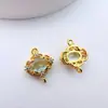 Cobre Chapado en Oro Zirconia de Alta Retención de Color Conector de Colgante Doble Ovalado Accesorios de Joyería para Pulsera Collar Pendiente Hechos a Mano DIY