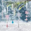 Haobei Suprimentos de Decoração de Natal Novos Transfronteiriços Tiras de Gelo de Natal Flocos de Neve Transparentes Bolas de Mirtilo Cones de Gelo Acrílicos