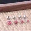 Pendientes de Bola Full Diamond de Venta Caliente Transfronterizos, Diseño de Nicho a la Moda, Pendientes de Diamante Brillantes, Pendientes de Bola de Diamante Multicolores de Acero de Titanio