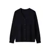Cárdigan de punto ligero con cuello en V y manga larga para mujer, 100% lana peinada de alta cuenta, ultra fino y antipelusa, nuevo para otoño e invierno 2026