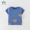 Forestkingdom Nueva 2025 Camisa para Niños Manga Corta Estampado de Dibujos Animados Europeo y Americano Dinosaurio Camiseta para Niños Venta al por Mayor