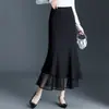 Falda irregular de cola de pez con pedrería, nueva otoño 2026 de cintura alta, longitud media, elegante, ajustada, tipo lápiz, falda bodycon para mujer