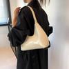 Bolso Nicho de Cuero Patentado Estilo Coreano Bolso Baguette Media Luna para Mujer Bolso de Hombro para Mujer Bolso de Mano para Mujer Textura Moda Bolso Sobaco