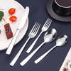 Acero Inoxidable Juego de Cinco Piezas Tenedor Cuchara Cuchillo para Carne y Tenedor para Comida Occidental Juego de Hotel Vajilla Transfronteriza Cuchara de Postre Mango Cuadrado Amazon