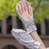 Guantes de Protección Solar de Verano para Mujer, Anti-UV, Delgados, sin Dedos, Mangas Cortas de Fibra de Bambú, Para Conducir, Ciclismo al Aire Libre, Antideslizantes