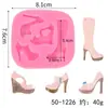 Diy3D laço sapatos de bebê fofos forma para assar decoração de bolo gesso acessórios sapatos de argila molde de silicone
