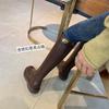 Botas largas con cremallera trasera para mujer otoño e invierno 2023 nuevas botas altas finas de suela gruesa hasta la rodilla para mujer botas largas de caballero