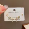 Conjunto de 3 peças de brincos da moda clássica versátil requintado japonês e coreano com um design minimalista e elegante