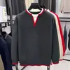 Suéter Color Block com Decote V para Homens, Nova Cor para Primavera e Outono de 2026, Manga Longa de Inverno Quente, Falso Duas Peças, Malha da Moda Tendência