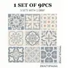 Pegatinas de Piso de PVC Estilo Europeo Retro, Autoadhesivas Impermeables y Resistentes al Desgaste, Pegatinas de Pared Imitación Azulejo, Pegatinas de Piso para Baño y Cocina