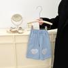 Jeans de Pierna Ancha Corazón Veraniego para Niñas Nuevo Estilo 2025 Par de Niña Pantalones Rectos Casuales