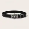 Cinturón de Cuero Versátil Americano Subcultura Unisex Tachonado Fresco Moda Oscura Nicho en Forma de Cruz Estilo Retro